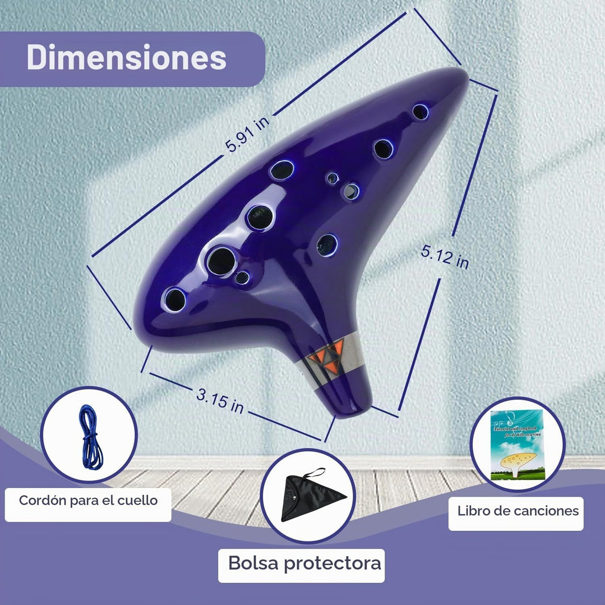 Ocarina Zelda 12 Agujeros Tono Alto C con Libro de Canciones (Canci...