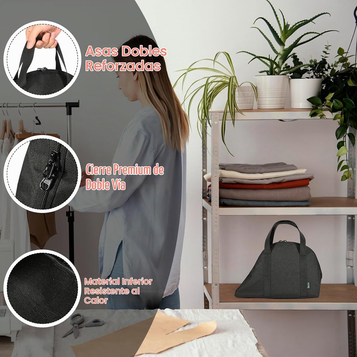 Beautyflier Bolsa para plancha de vapor para planchas compactas de...