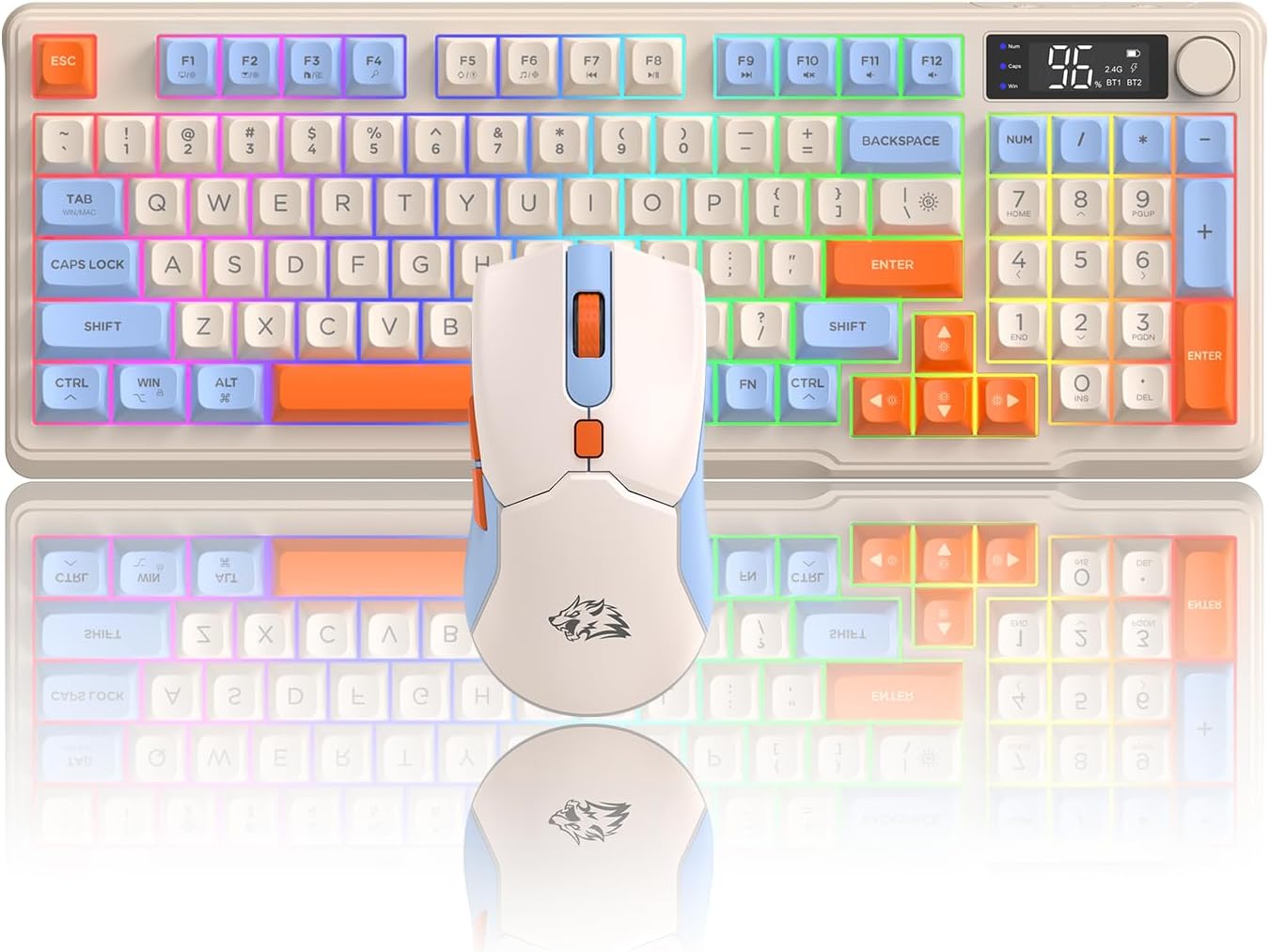 ZIYOU LANG T96 Combo de teclado y mouse inalámbricos para juegos, d...