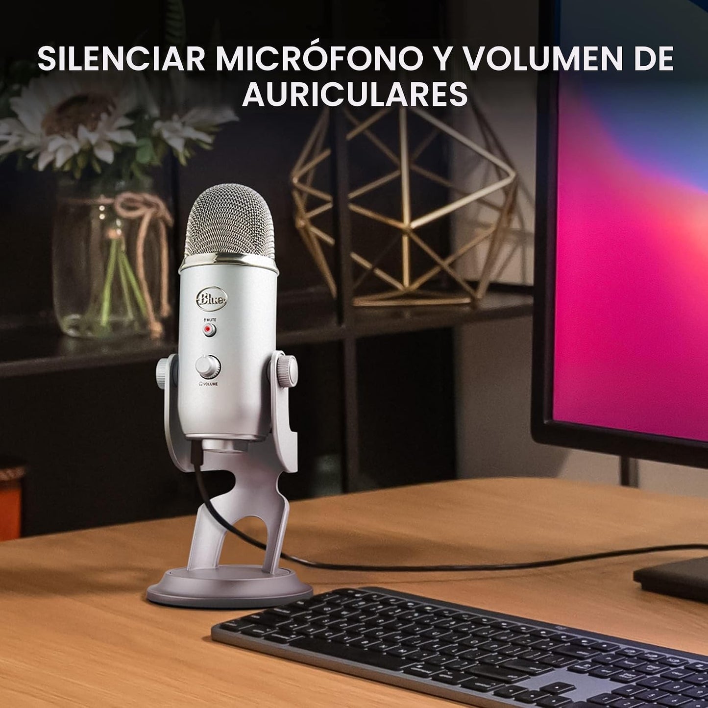 Logitech Creators Blue Yeti - Micrófono USB para juegos, transmisió...