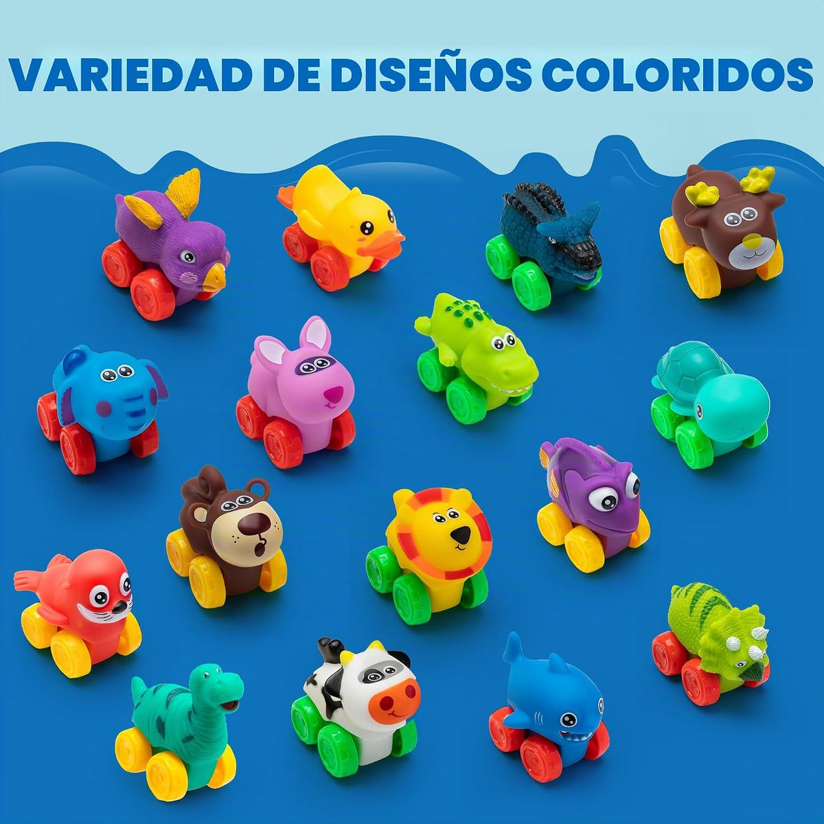 JOYIN Coches de Animales, Juguete de Set de Coches de Goma Suave, M...