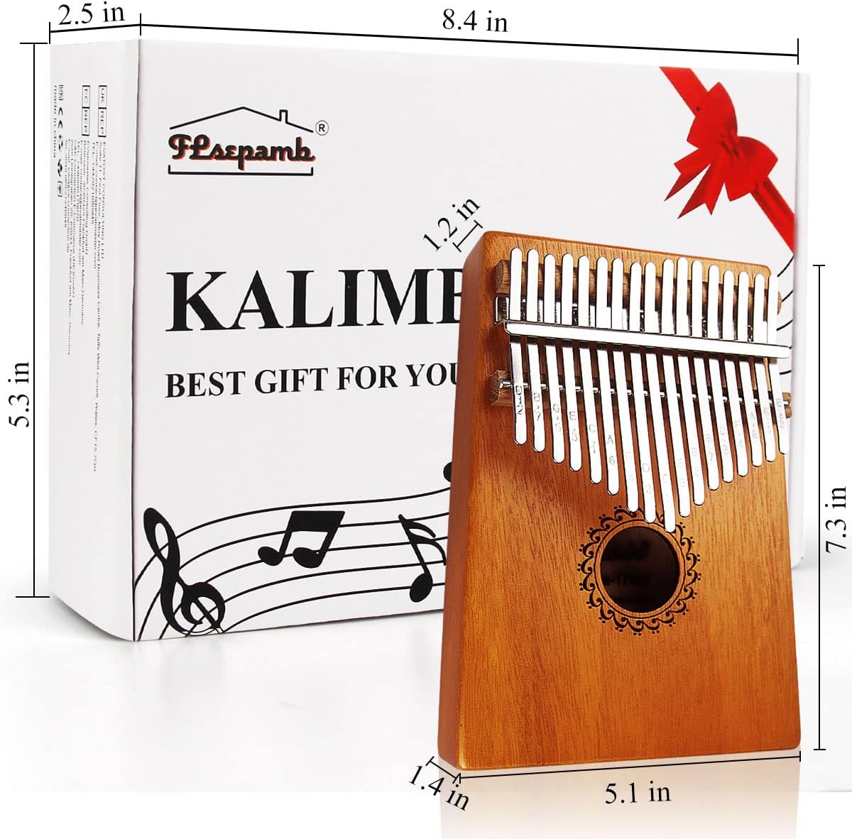 Kalimba - Piano de pulgar de 17 teclas, piano portátil de dedo Mbir...