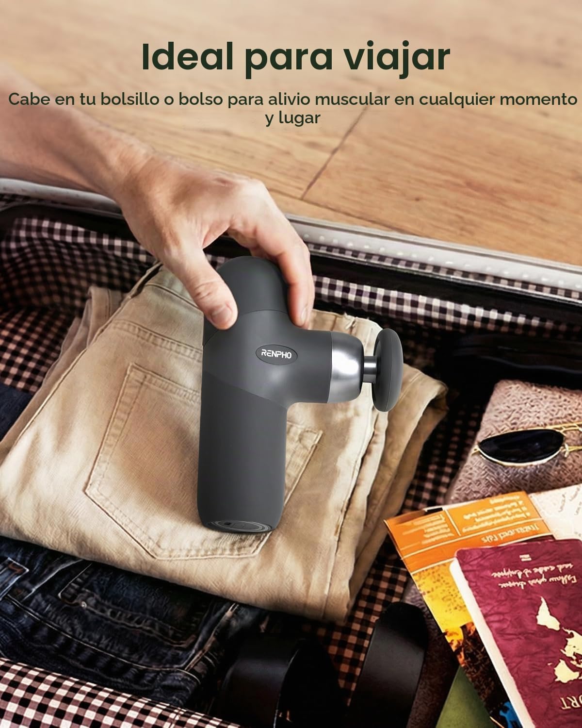 RENPHO Mini pistola de masaje térmica de lujo con calor, base de ca...
