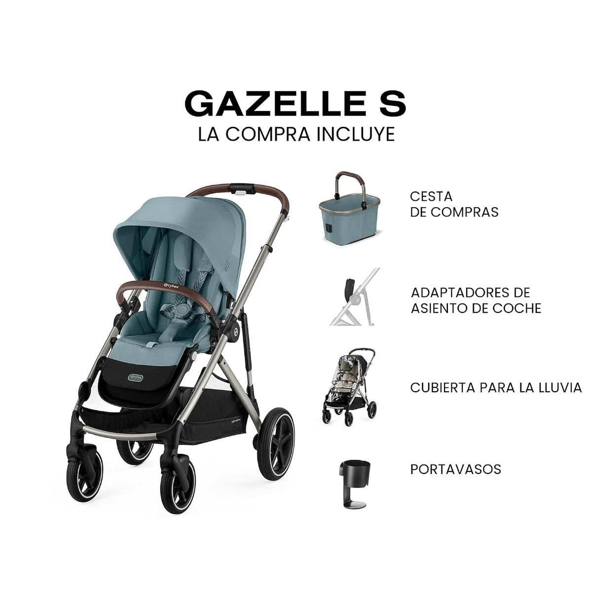 Cybex Gazelle S - Cochecito modular doble para bebés y niños pequeñ...