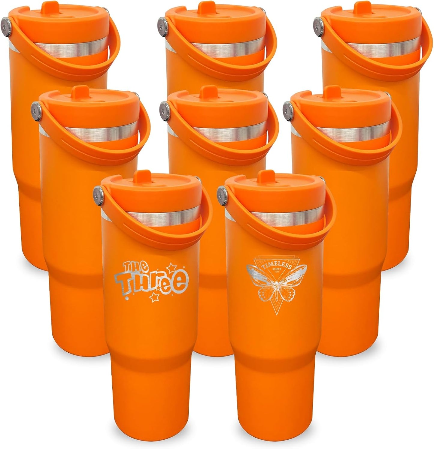 Vaso de 30 onzas con asa, vasos aislados al vacío de doble pared co...