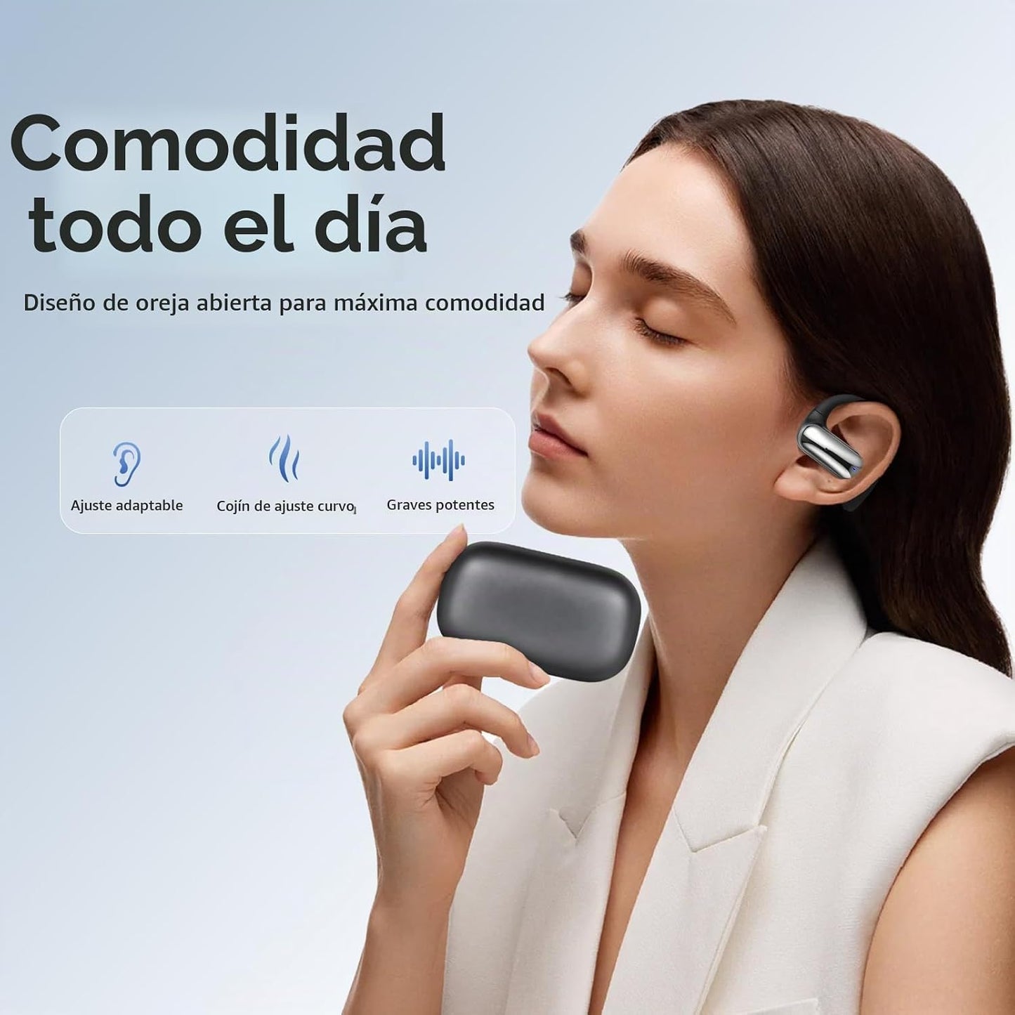 PPBP Auriculares de oreja abierta inalámbricos Bluetooth 6.1, auric...