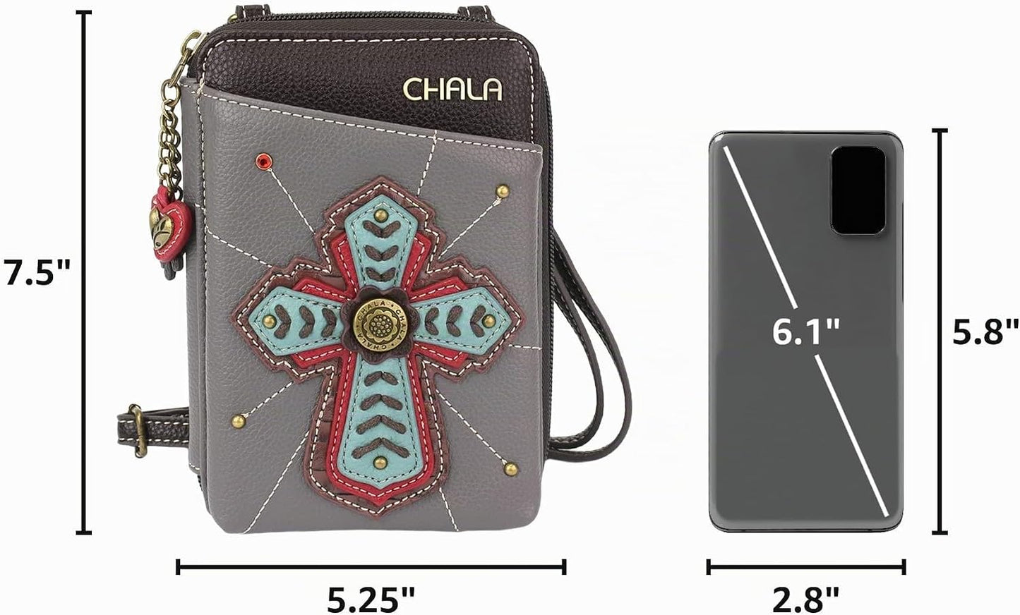 CHALA Cartera cruzada para teléfono celular, bolso de mano multicol...