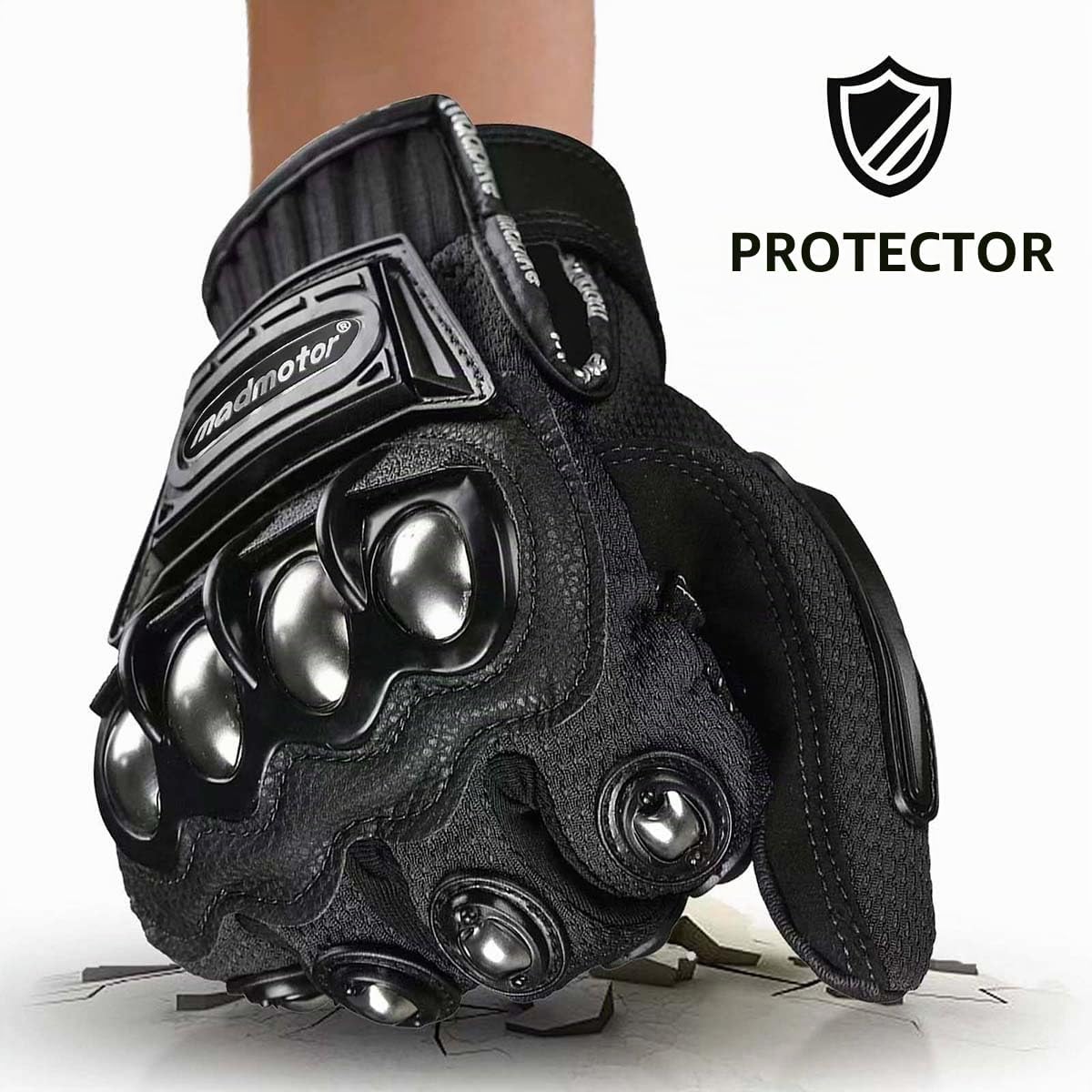 Madmotor Guantes de seguridad reforzados con protección de nudillos...