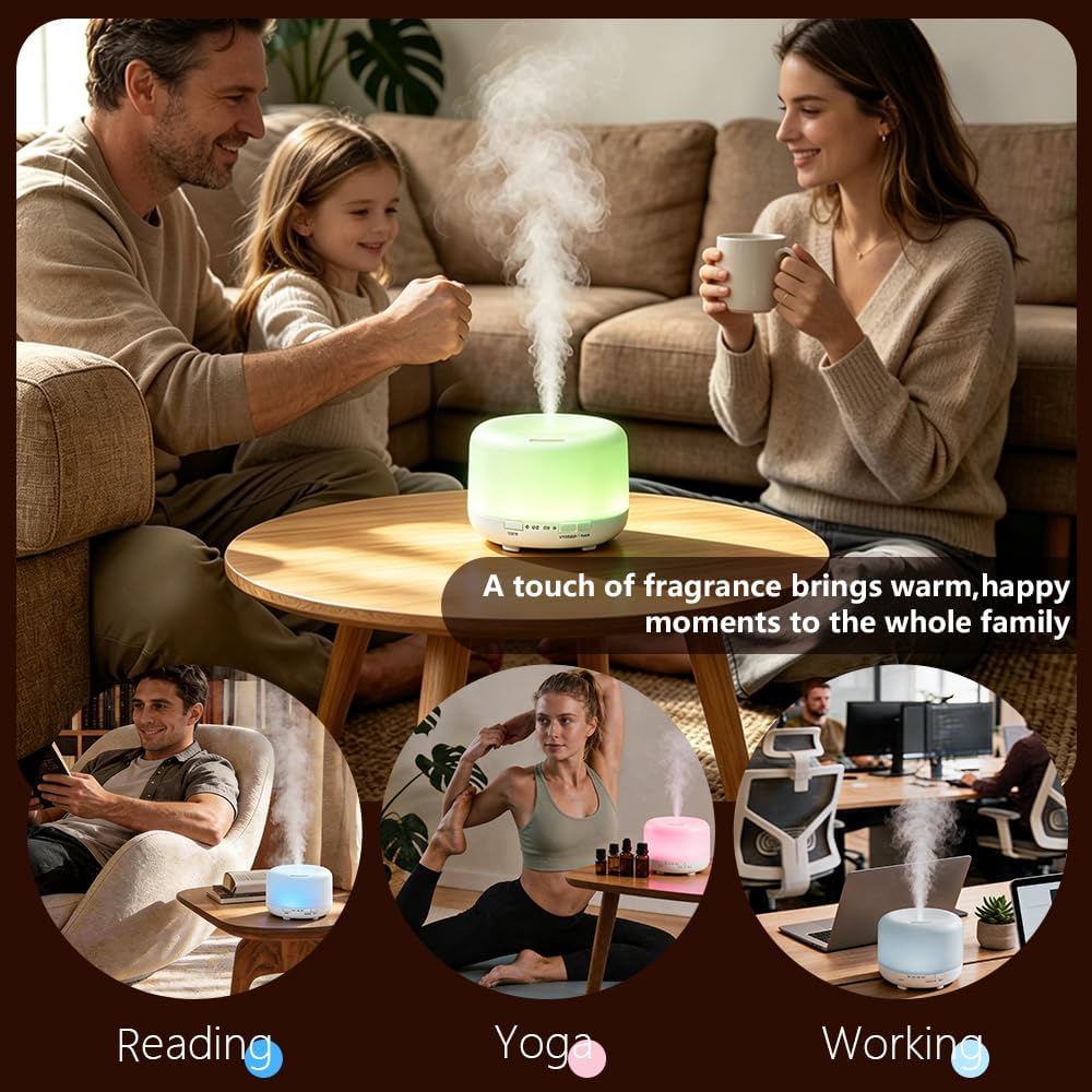 Difusor de aceite esencial, humidificador ultrasónico de niebla frí...