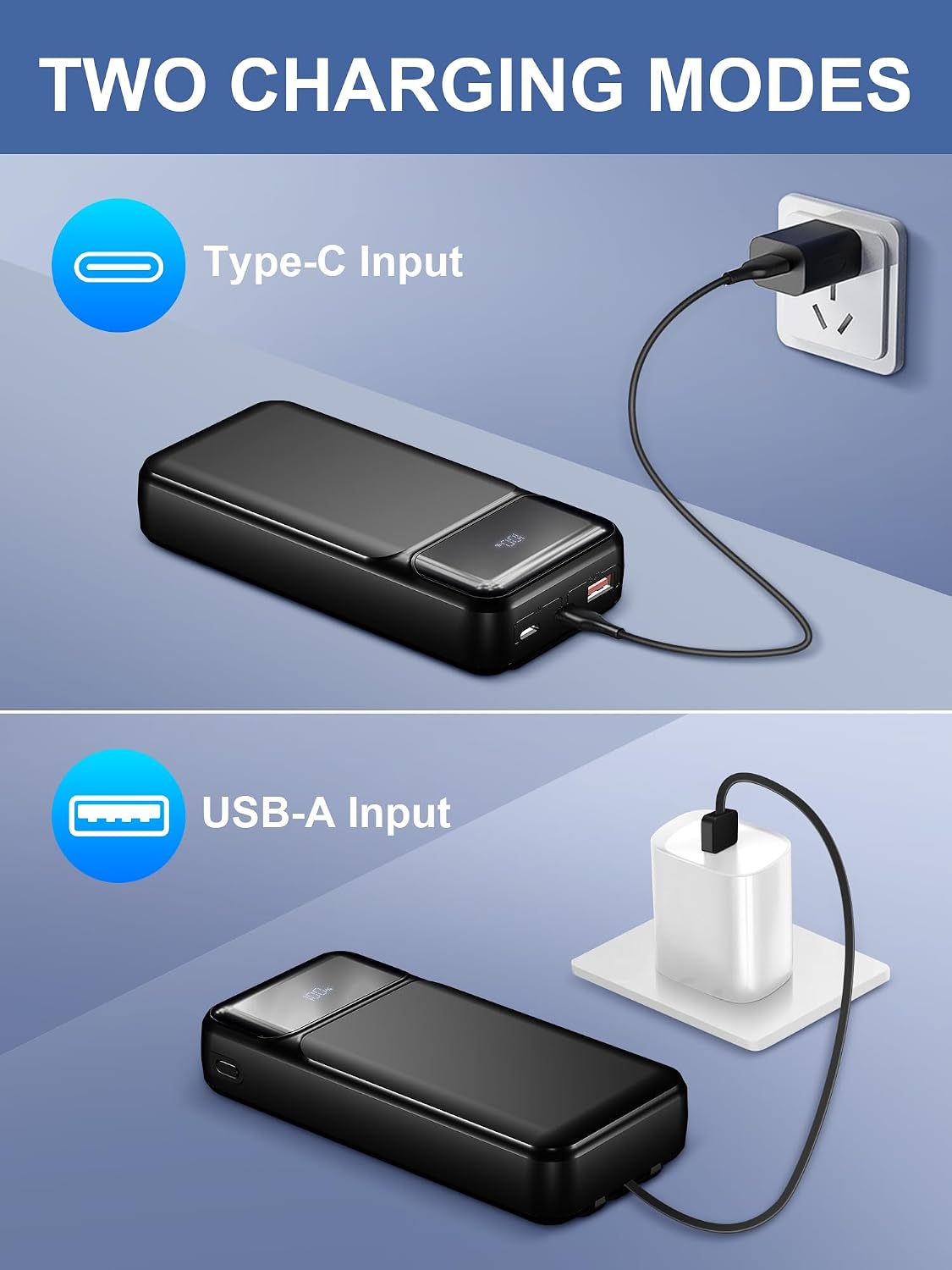 Luvknit Cargador portátil de 20000 mAh para iPhone Android, cargado...