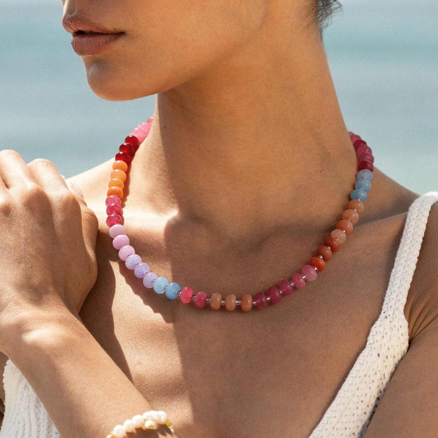 KELORIS PATH Collares de piedras preciosas con cuentas para mujer,...