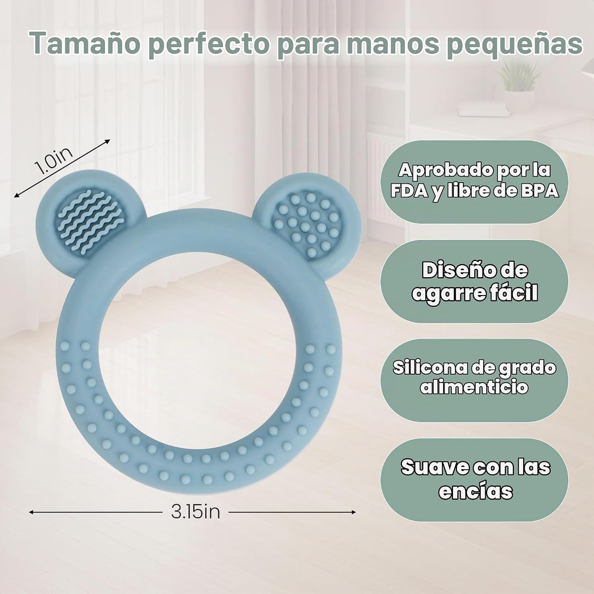 Eascrozn Juguetes para la Dentición de 3-6 Meses, Paquete de 3 Mord...