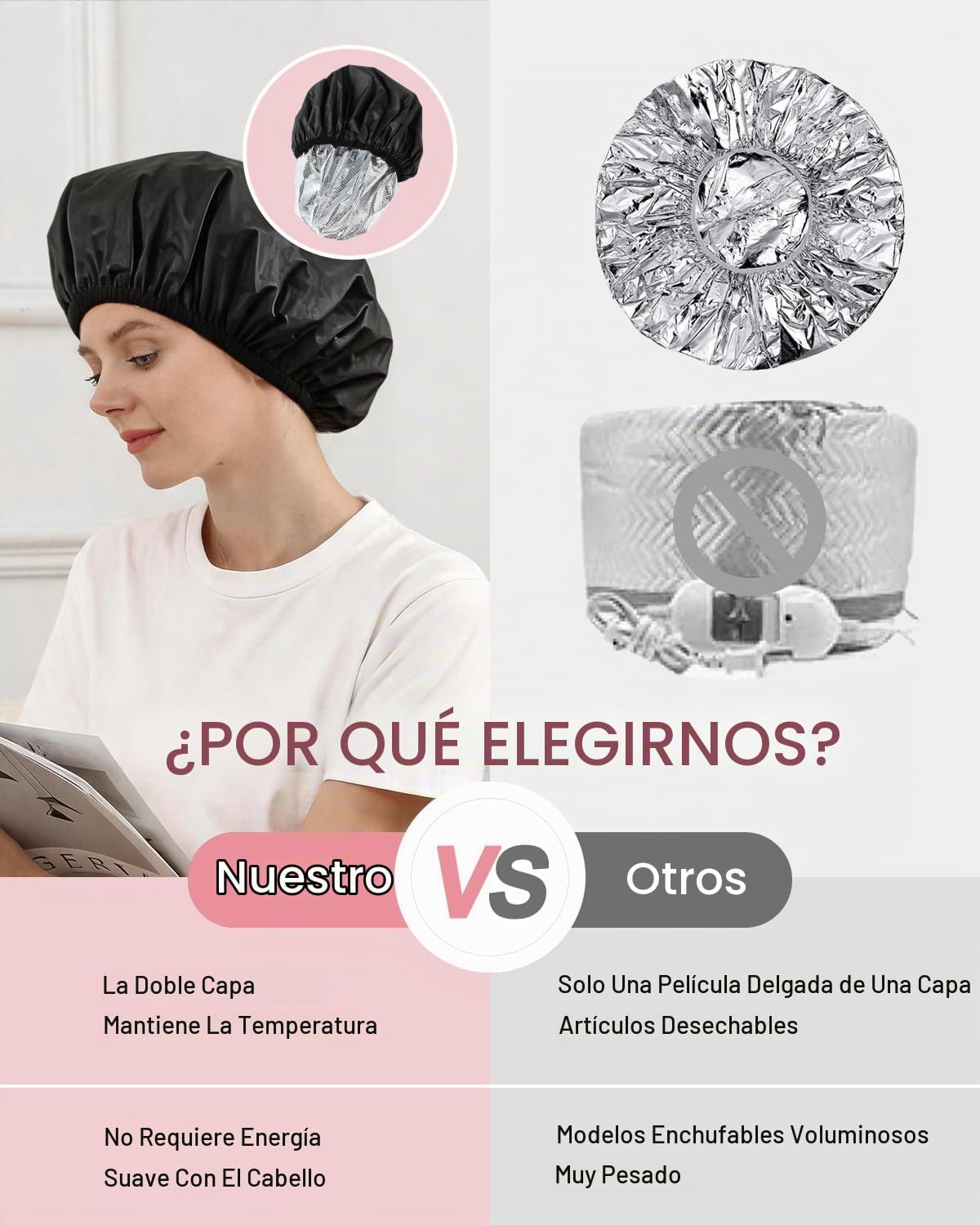 YIZIJIZI 2 tapas térmicas para el cabello de acondicionamiento prof...
