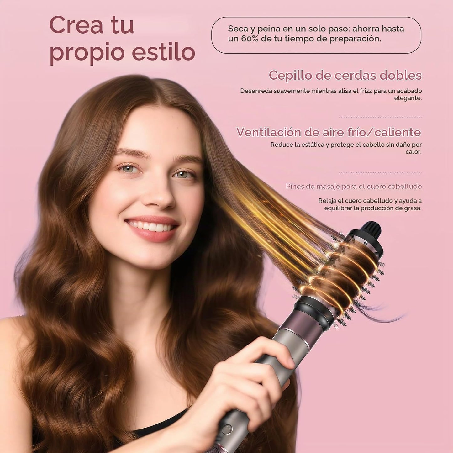 Vincofy Juego de cepillos secadores de cabello 7 en 1, peinador de...