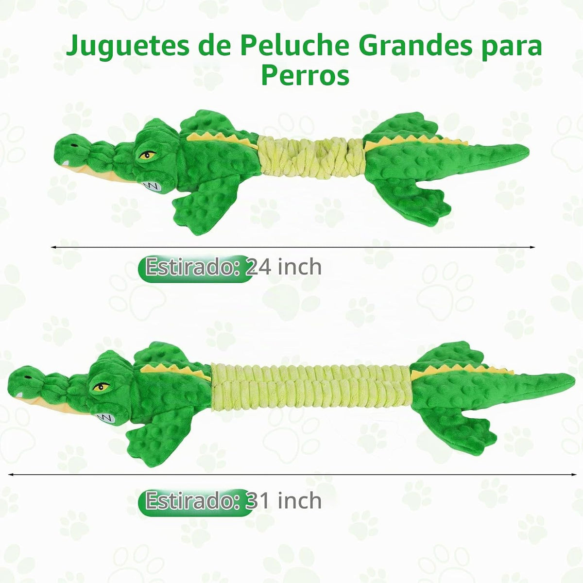 Letsmeet Juguetes Grandes de Cocodrilo Chirriante para Perros, Jugu...