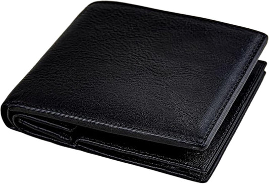 Time Resistance Cartera de cuero para hombre, diseño minimalista co...