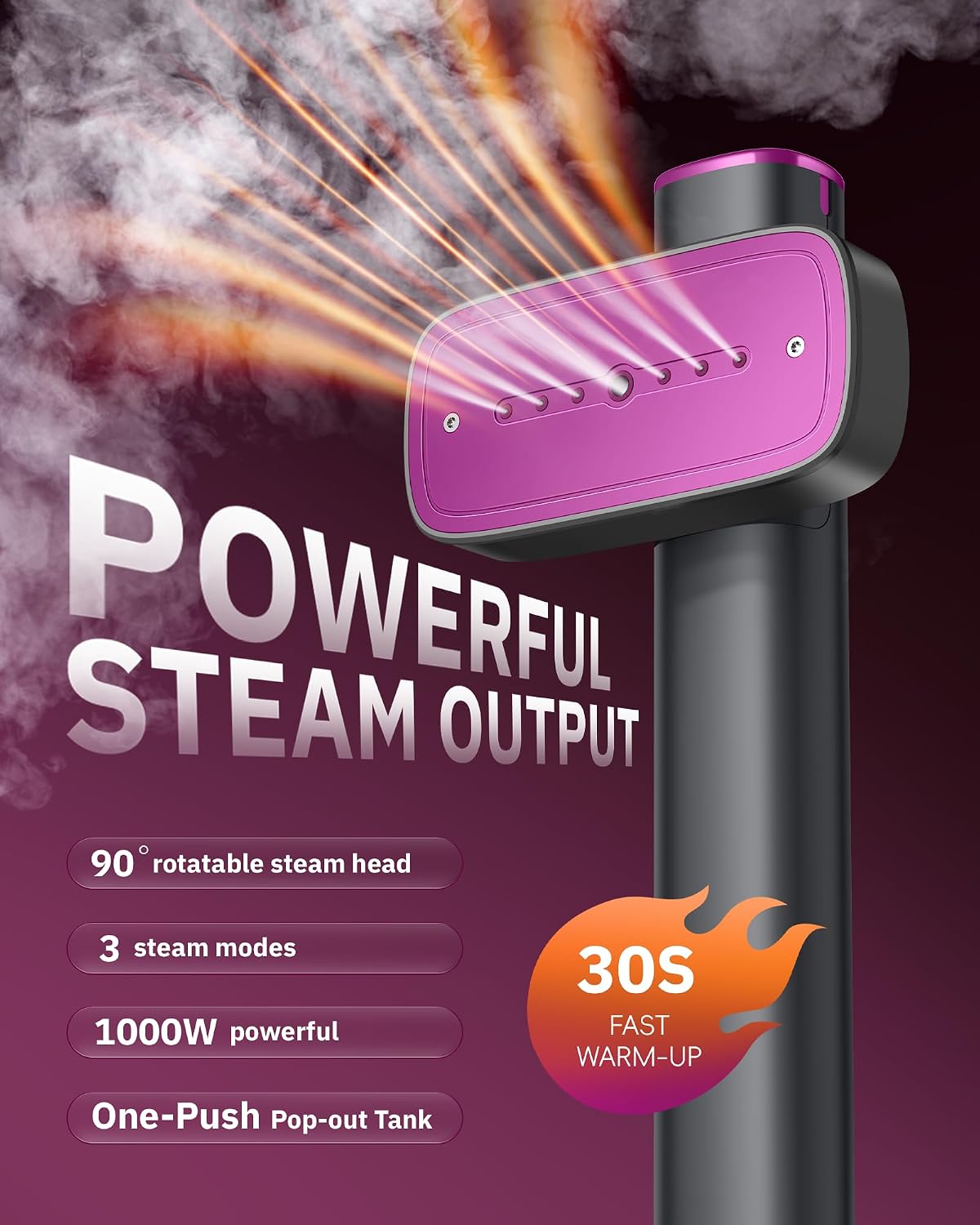OGHom Vaporizador para ropa, vaporizador de viaje de 110-240 V y pl...