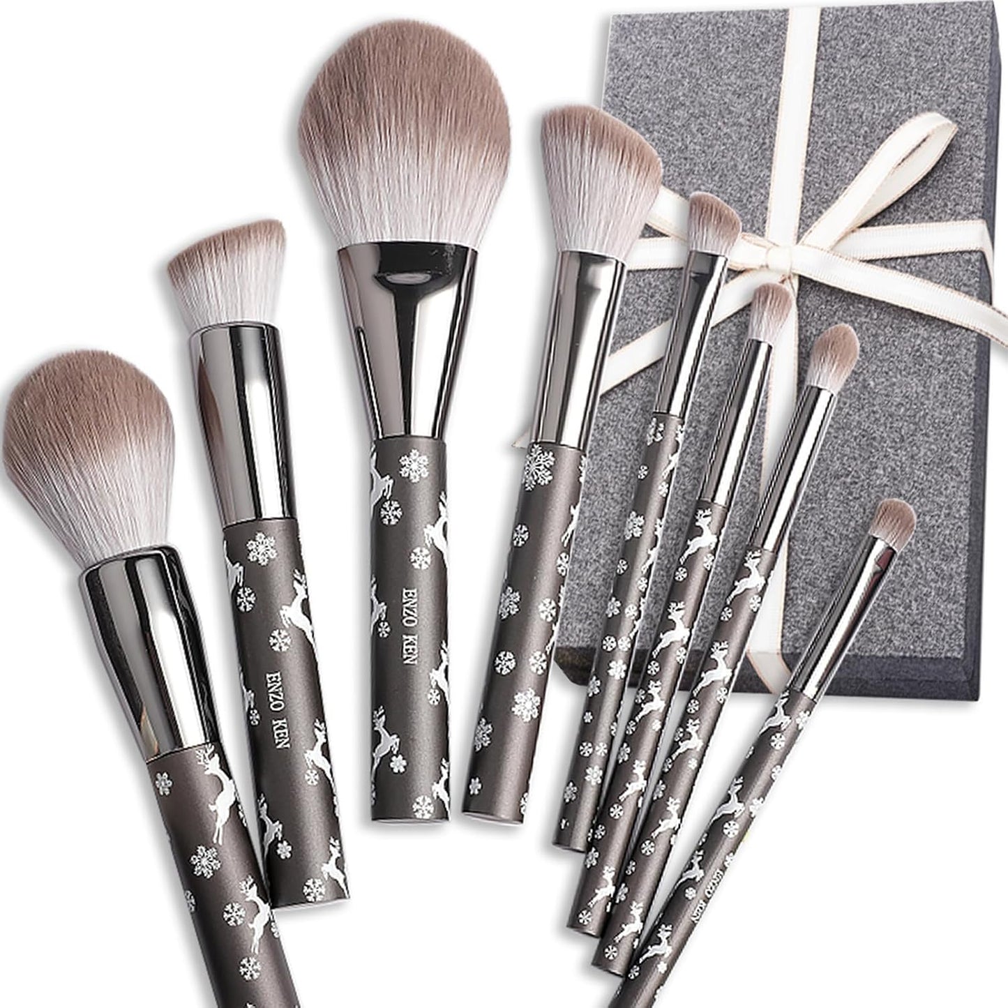 Juego de brochas de maquillaje de pelo de cabra natural profesional...