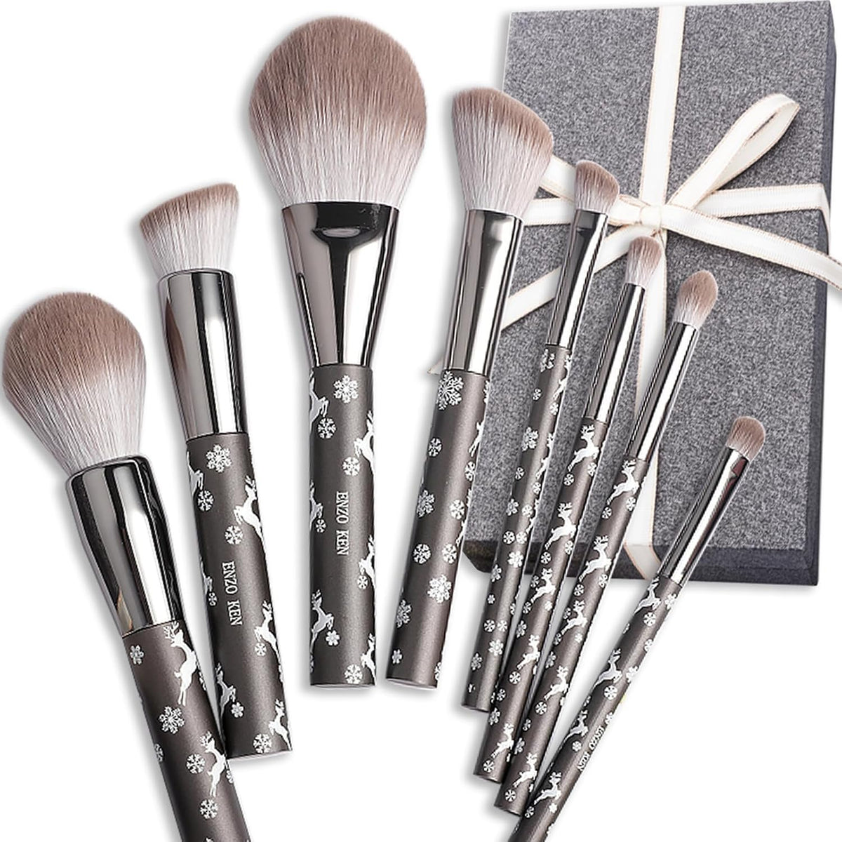 Juego de brochas de maquillaje de pelo de cabra natural profesional...