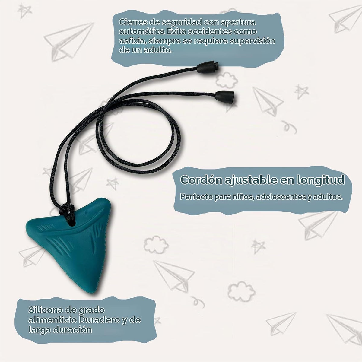 Collares masticables para niños sensoriales, 6 unidades, collares m...