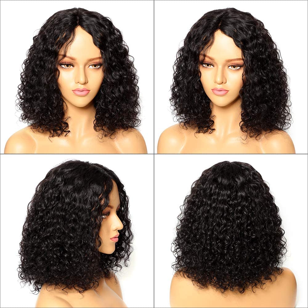 Fine Plus Pelucas de cabello humano sin pegamento, pelucas rizadas...