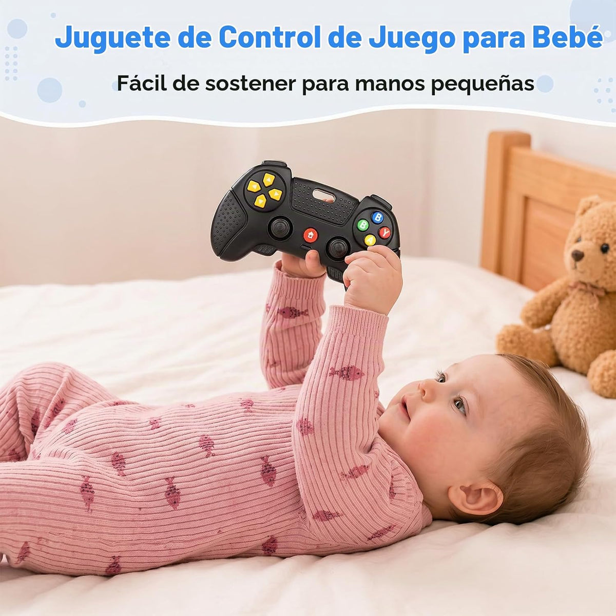 Mordedor de silicona para bebé, 2 unidades de juguete de dentición...