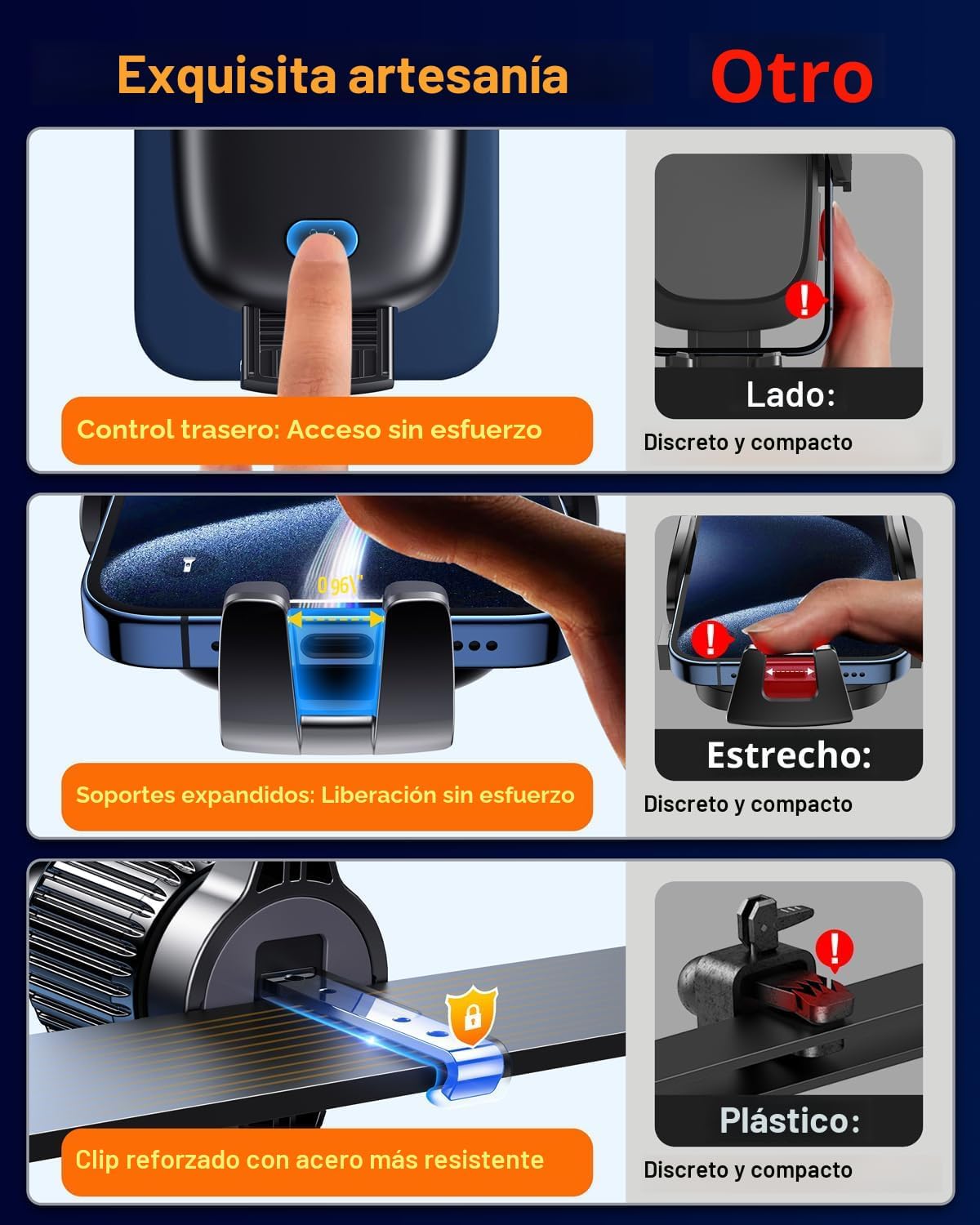 Qifutan Soporte de teléfono para automóvil, soporte de teléfono par...