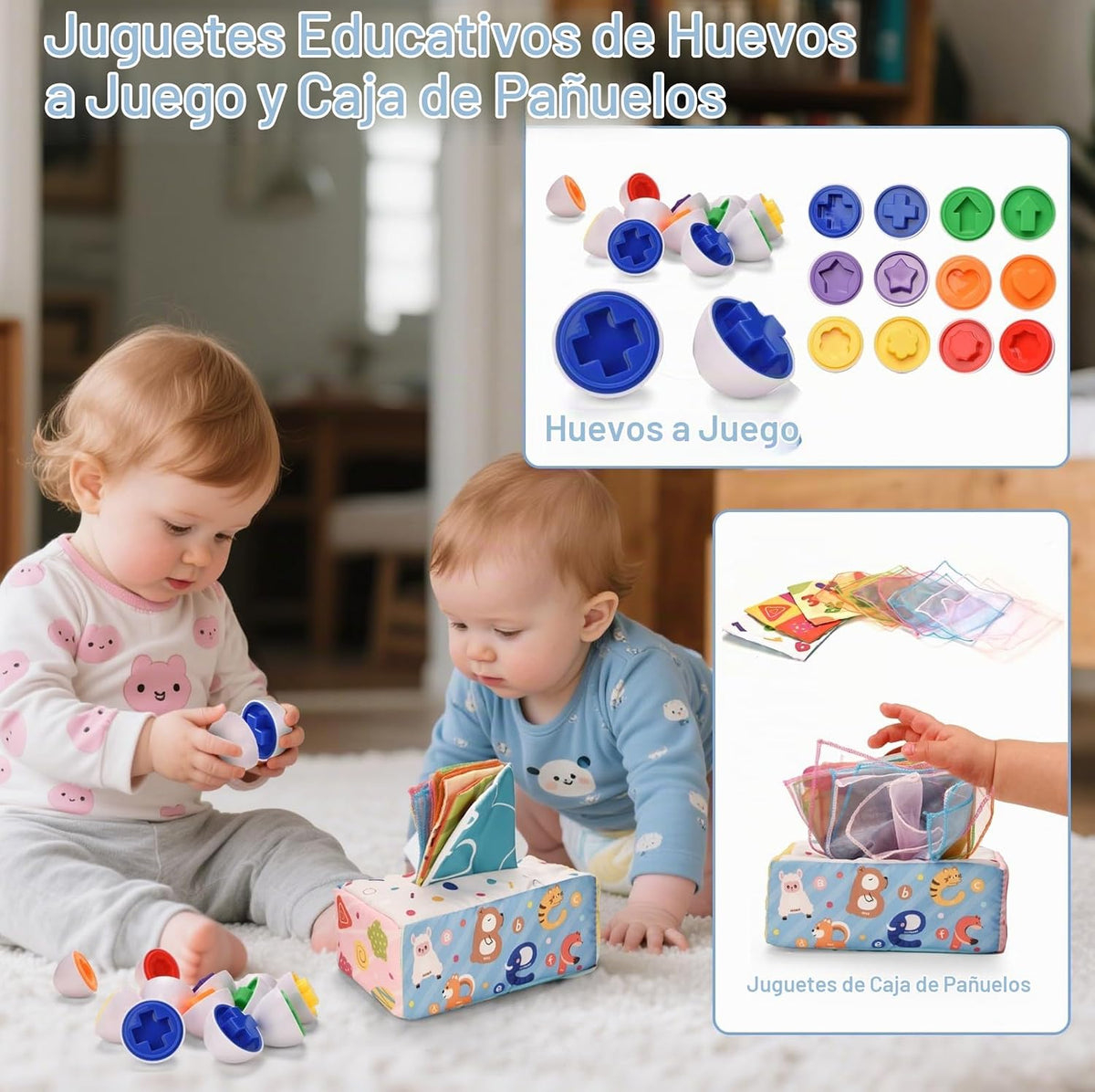 Juguetes para bebés de 6 a 12 meses, juguetes Montessori 6 en 1 par...
