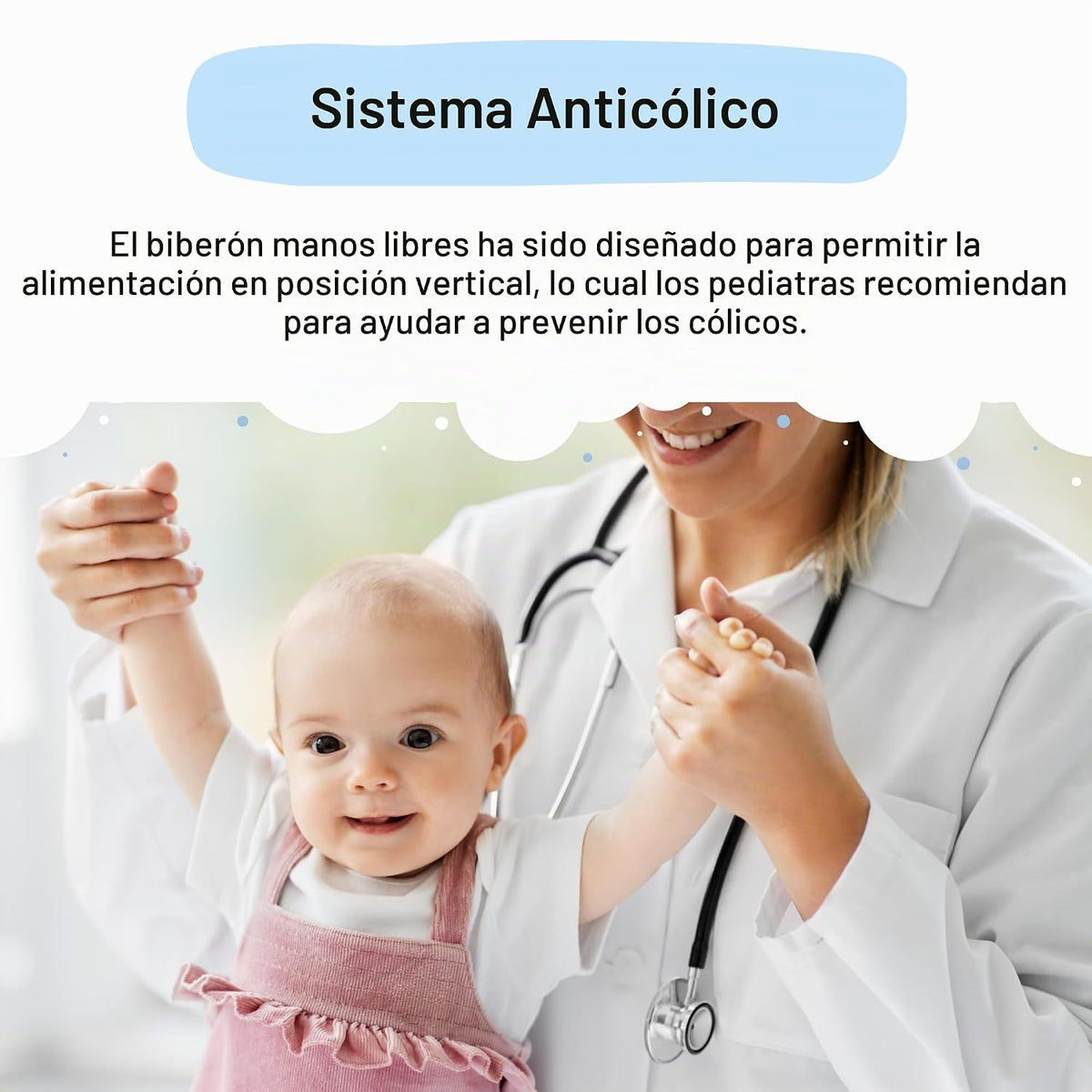 Hands-Free Baby Bottle - Sistema de enfermería anticólicos biberón...