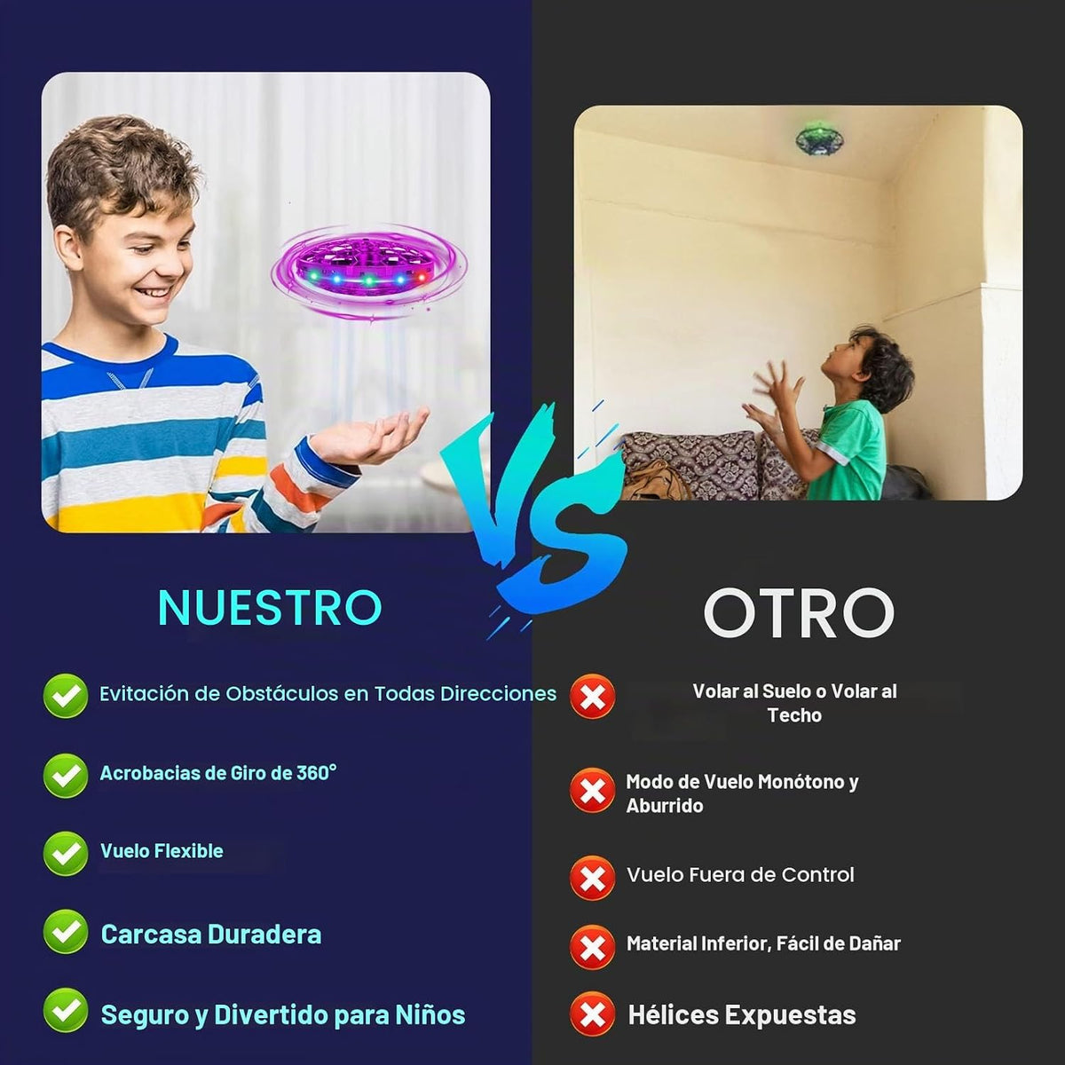 Dron de juguete volador de operación manual para niños, mini dron c...