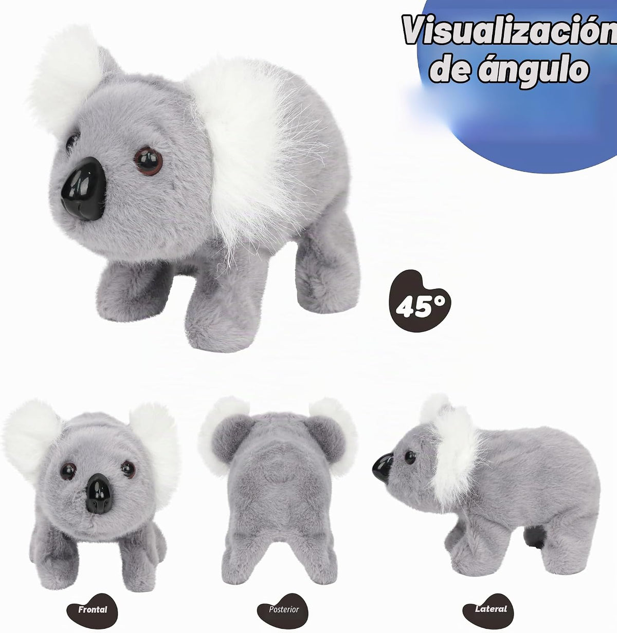 Hopearl - Juguete de peluche electrónico interactivo de koala que c...