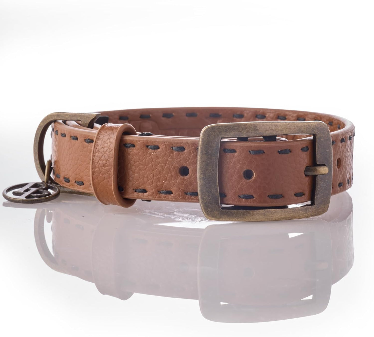 Pet Passion Rein - The Saddle Stitch - Collar de cuero vegano ajust...