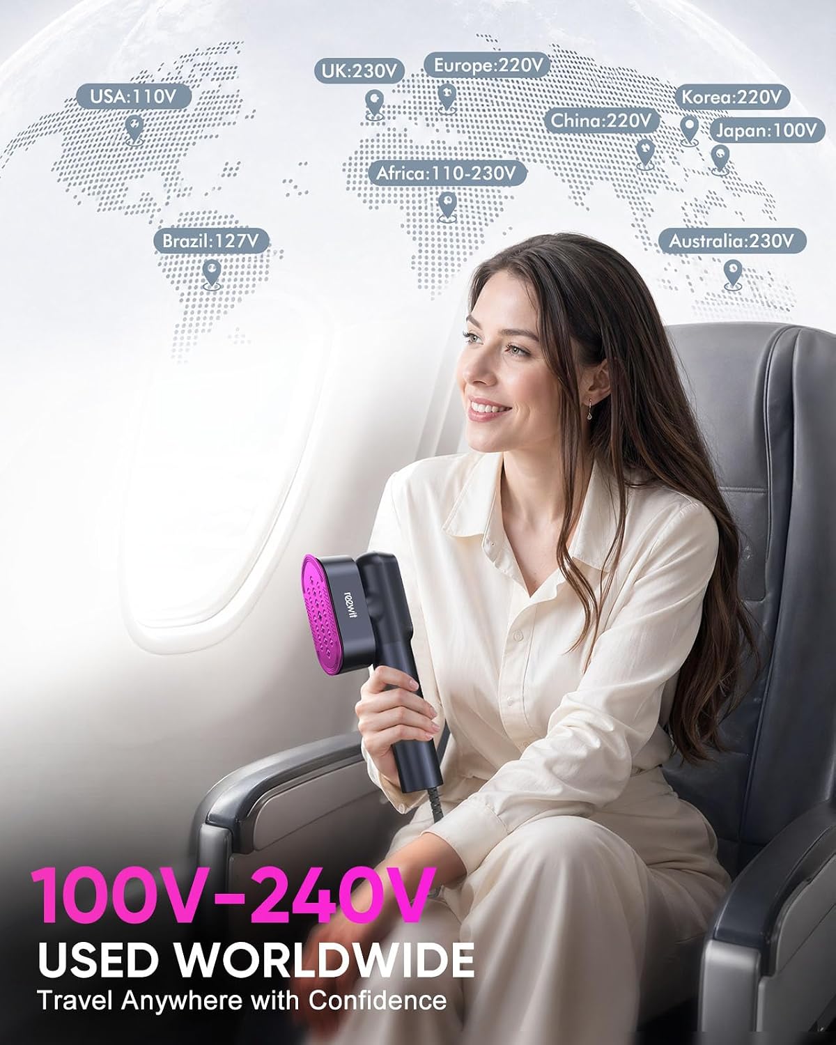 Vaporizador de viaje para ropa, vaporizador de viaje de 100-240 V y...