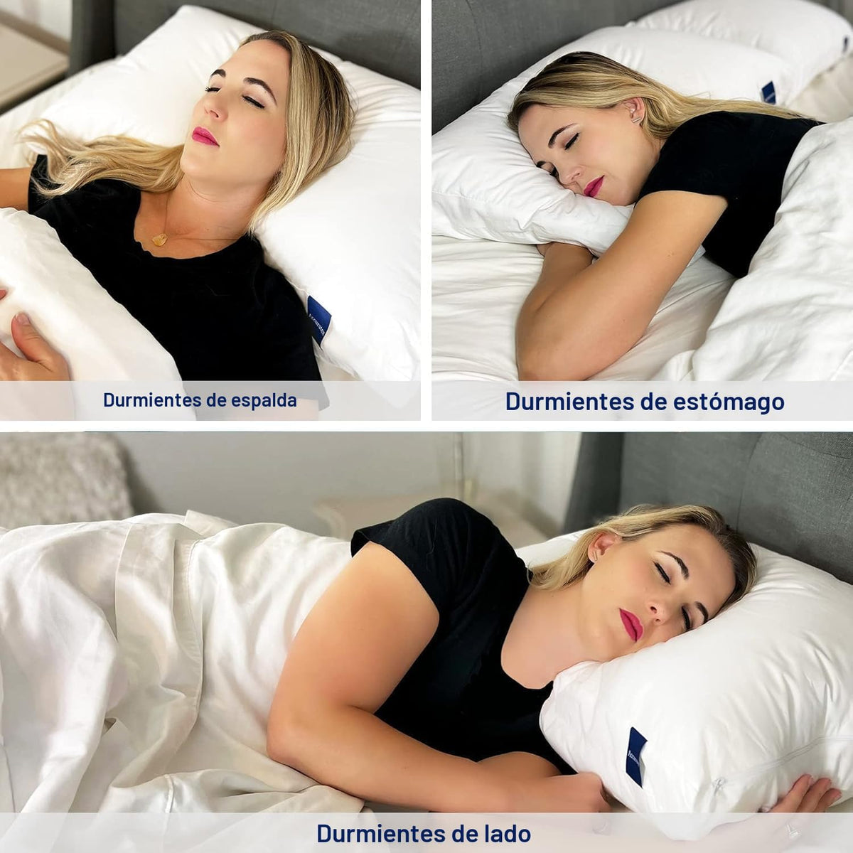 ACCURATEX Juego de 2 almohadas tamaño King, almohada híbrida de esp...