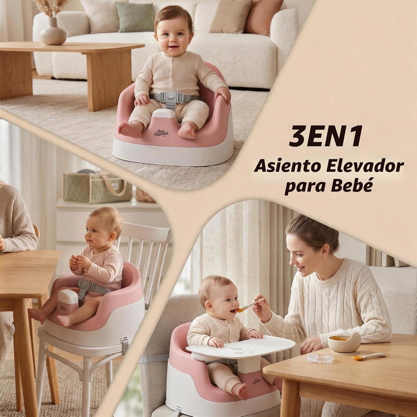 Tiny Marvels Asiento elevador con aberturas en forma de U de 5 pulg...