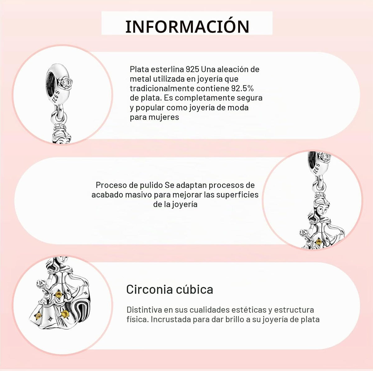 MITSOKU Dijes de plata de ley 925 para pulseras y collares, diseño...