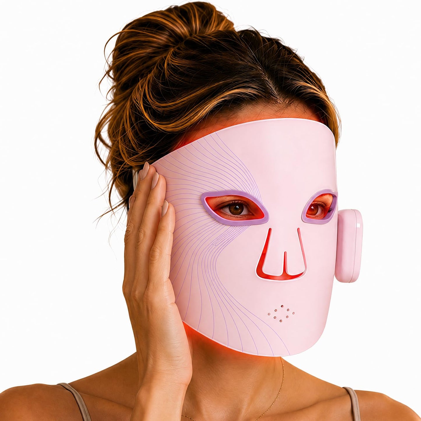 Weilisi Terapia de luz roja para la cara Máscara facial inalámbrica...