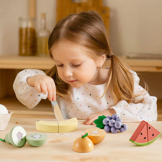 ROBOTIME Juego de Comida de Juguete de Madera para Cortar Frutas, J...