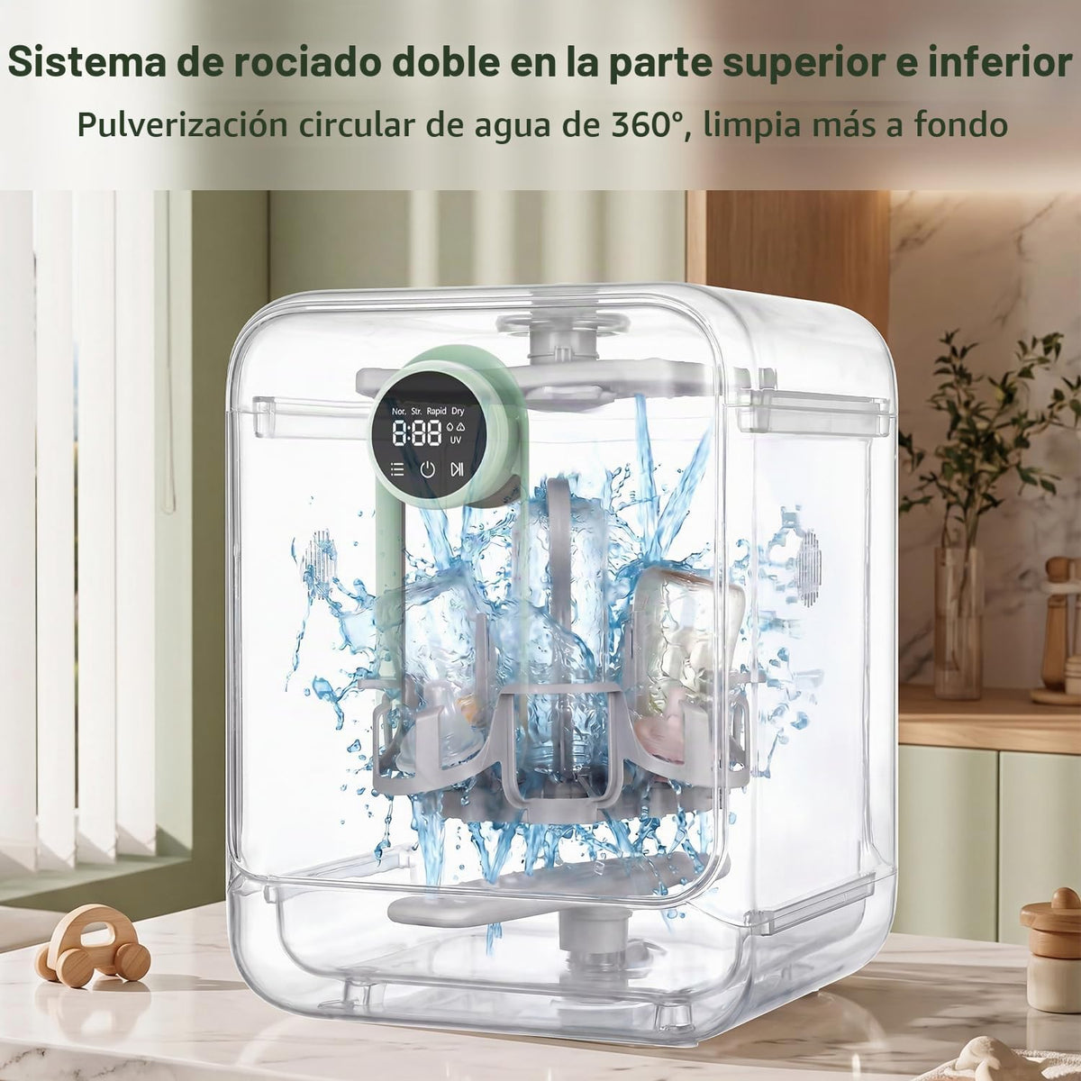IAGREEA Lavadora de biberones, esterilizador y secadora, máquina de...