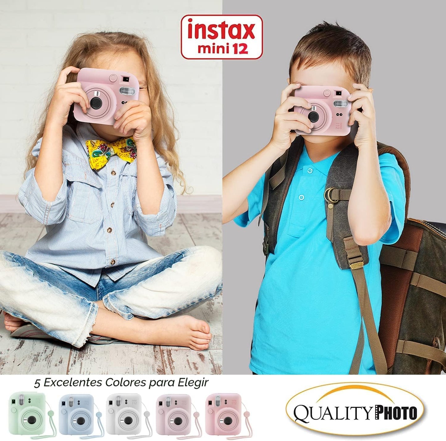 Fujifilm Cámara instantánea Instax Mini 12 + 60 impresiones fotográ...