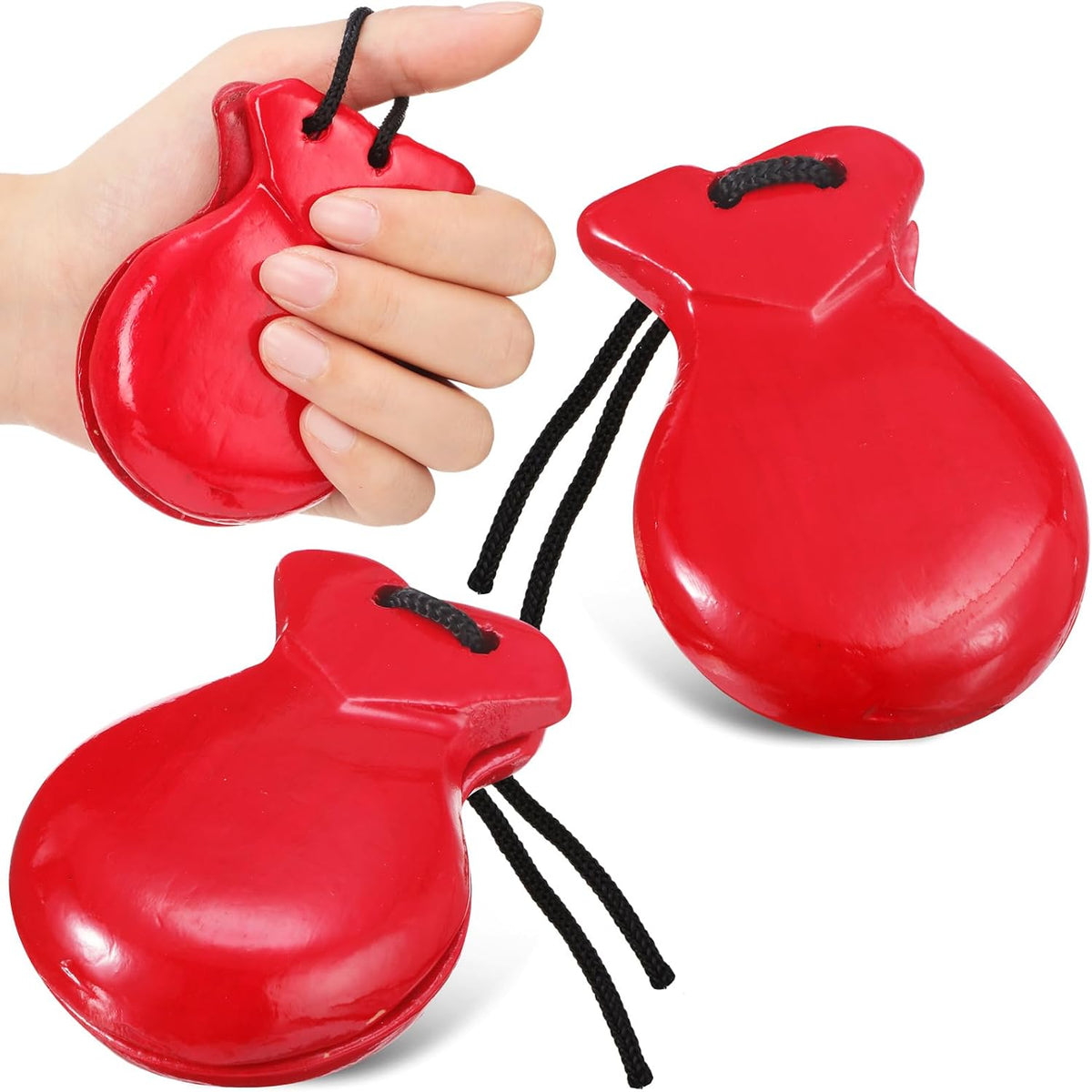 Motionchic Paquete de 2 castañuelas españolas de flamenco con cuerd...