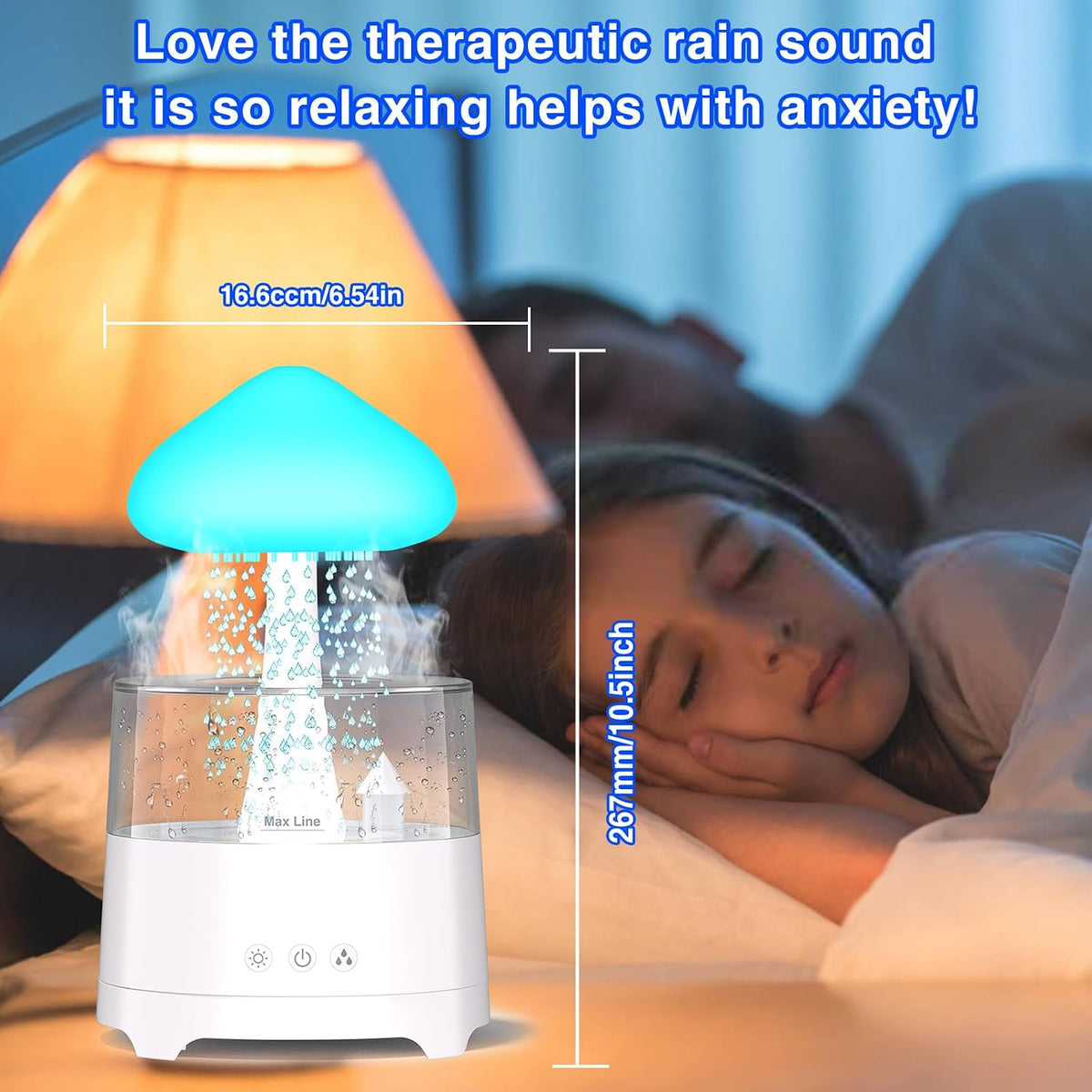 Diffuserlove Difusor de lluvia Nube Humidificador 450ML Difusor Agu...