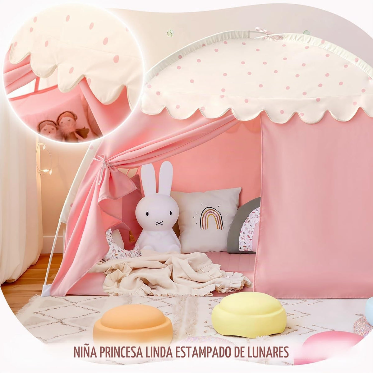 Tienda de campaña con dosel de cama de tamaño individual para niños...
