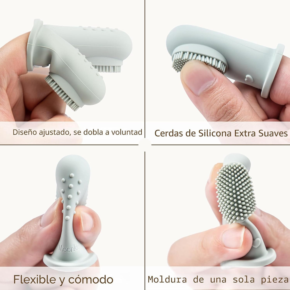 Kit Limpiador Oral Cepillo de Dientes para Bebé Moonkie, Cepillo de...