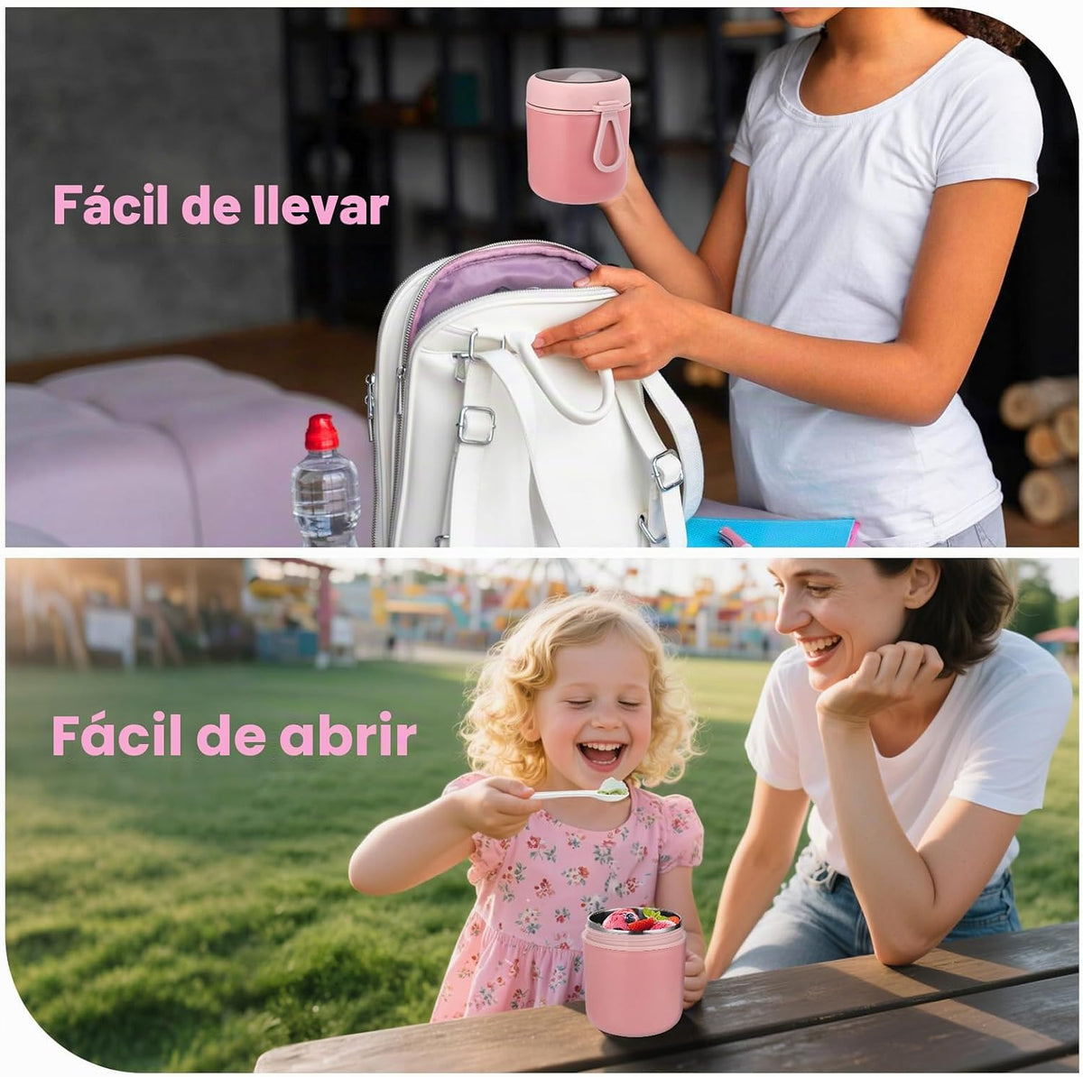 Contenedor térmico aislado de 16 onzas para alimentos calientes, te...