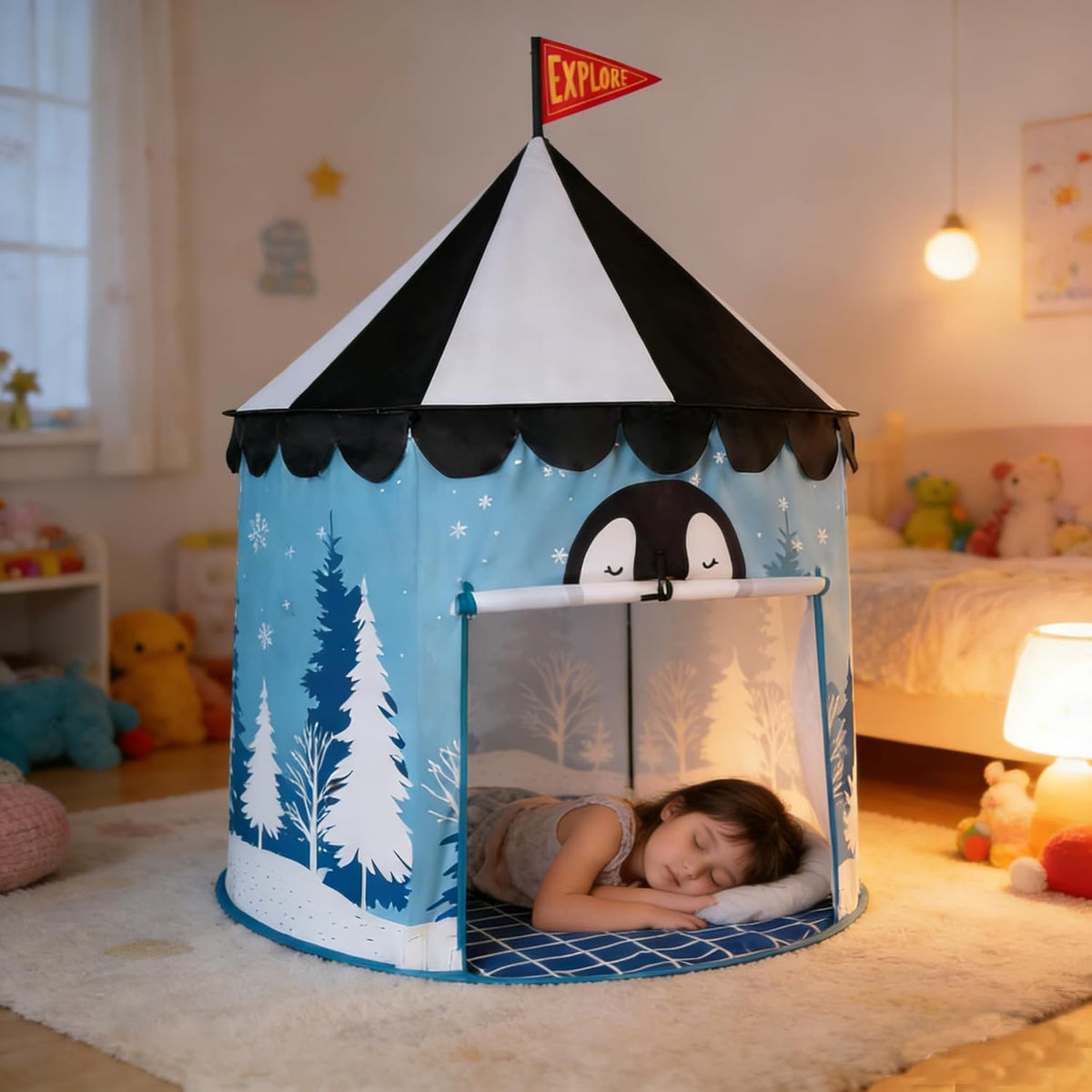 ROIWUIE Tienda de campaña para niños pequeños y niñas de 3 a 8 años...