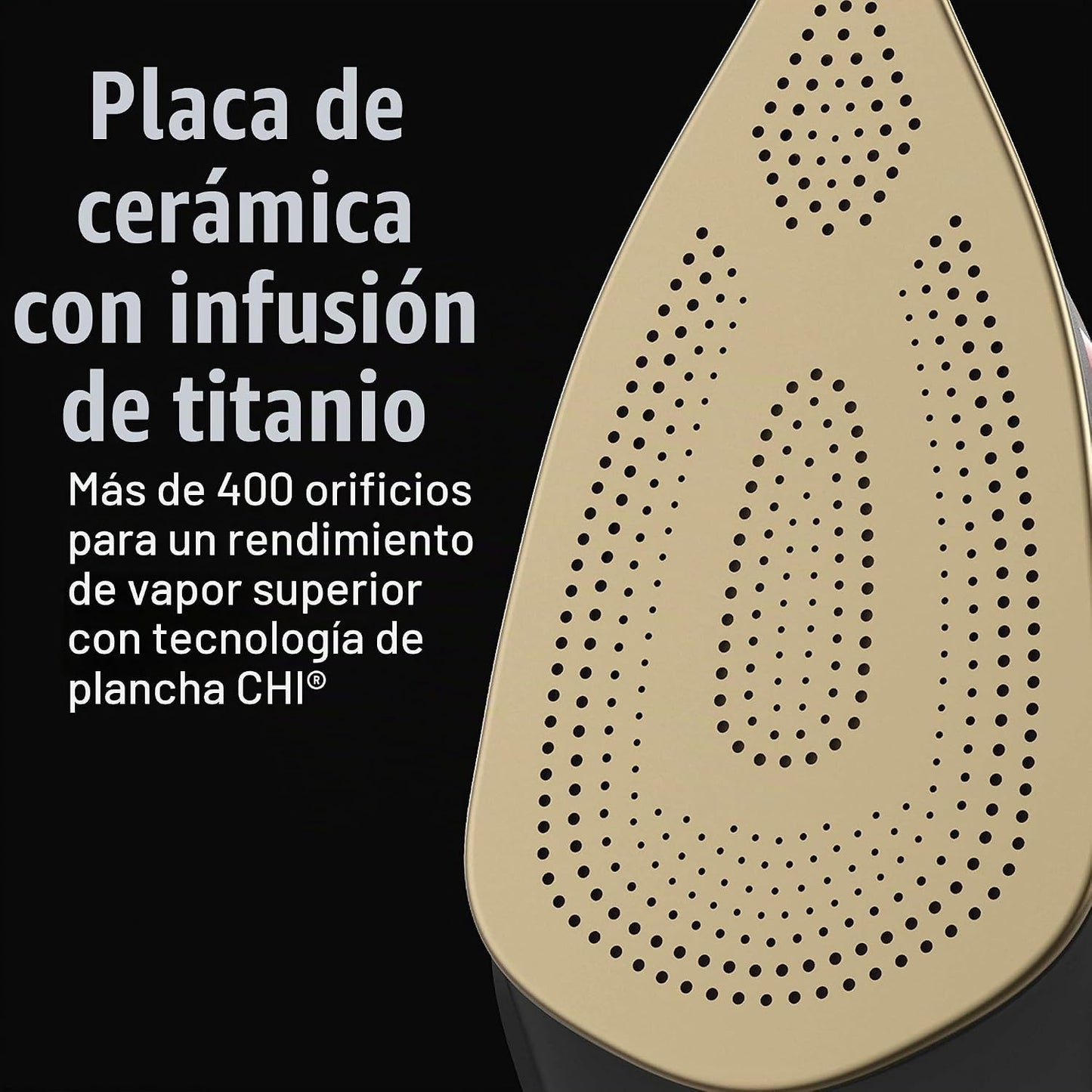 Plancha de vapor procesional CHI - 1700 varios con suela de cerámic...