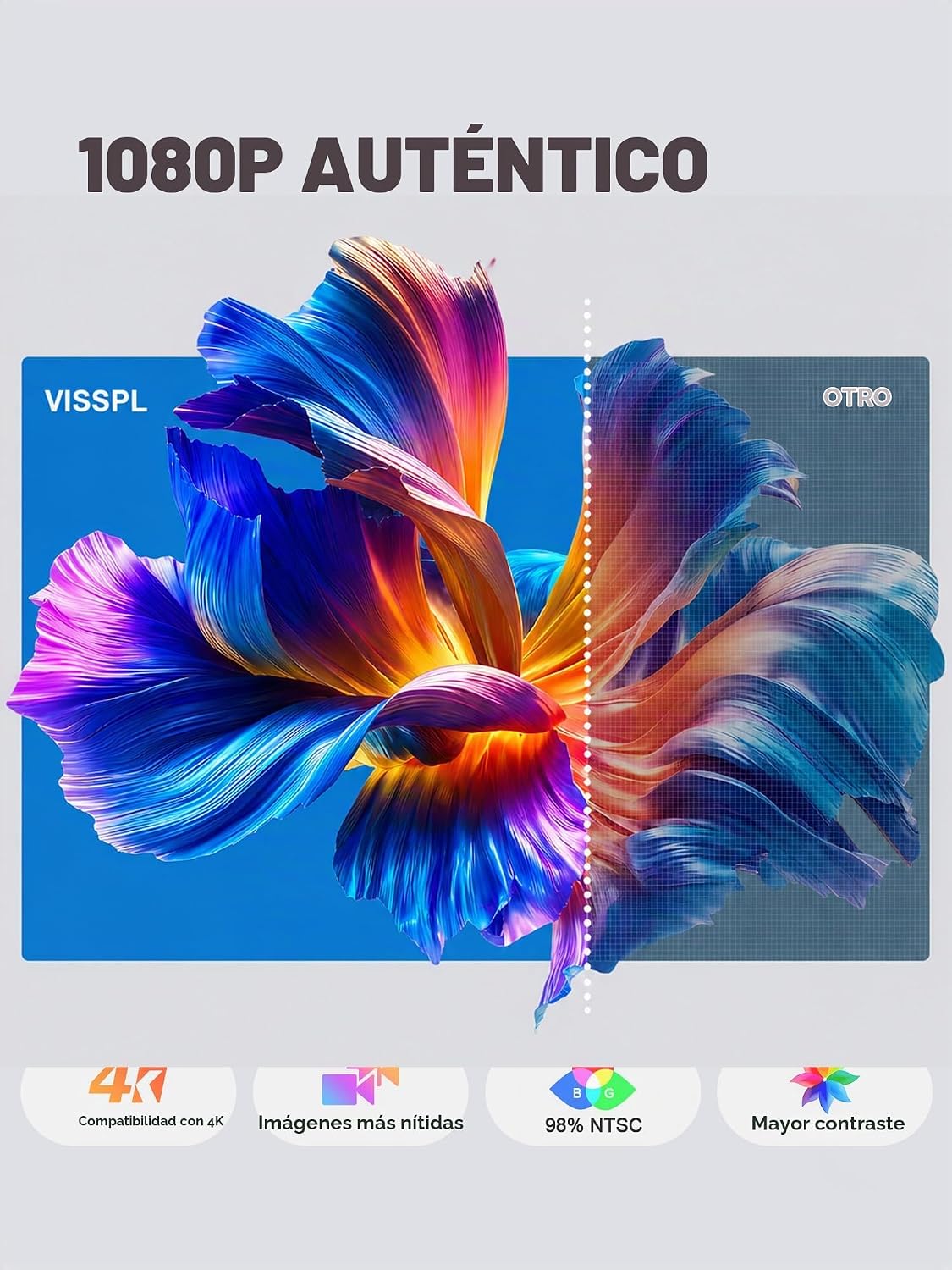 [Ahora con Netflix y 3600ANSI] Proyector inteligente 4K con WiFi y...