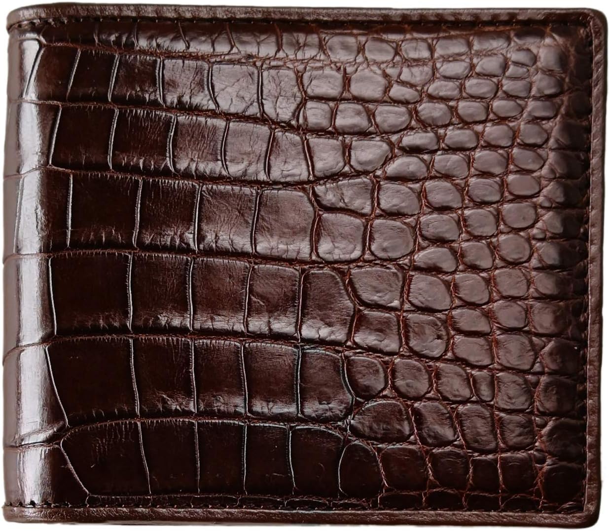 CHERRY CHICK Cartera de piel de cocodrilo auténtica para hombre, re...
