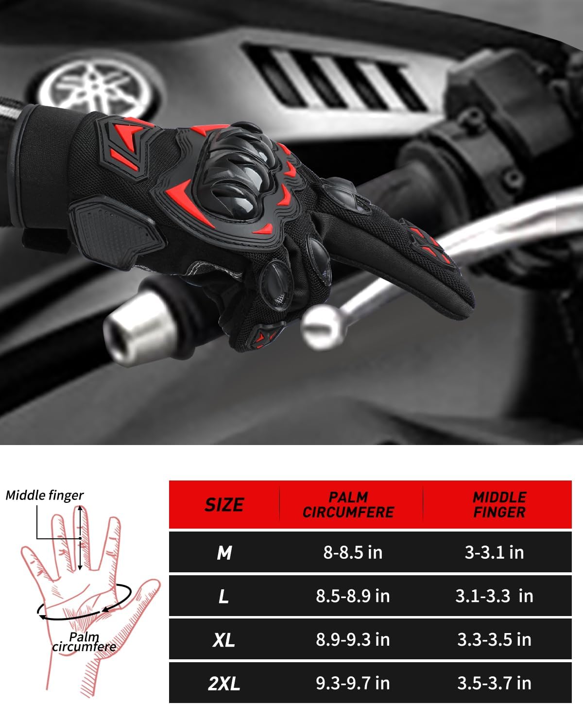 Mmhpluos Guantes de motocicleta, guantes de pantalla táctil para mo...
